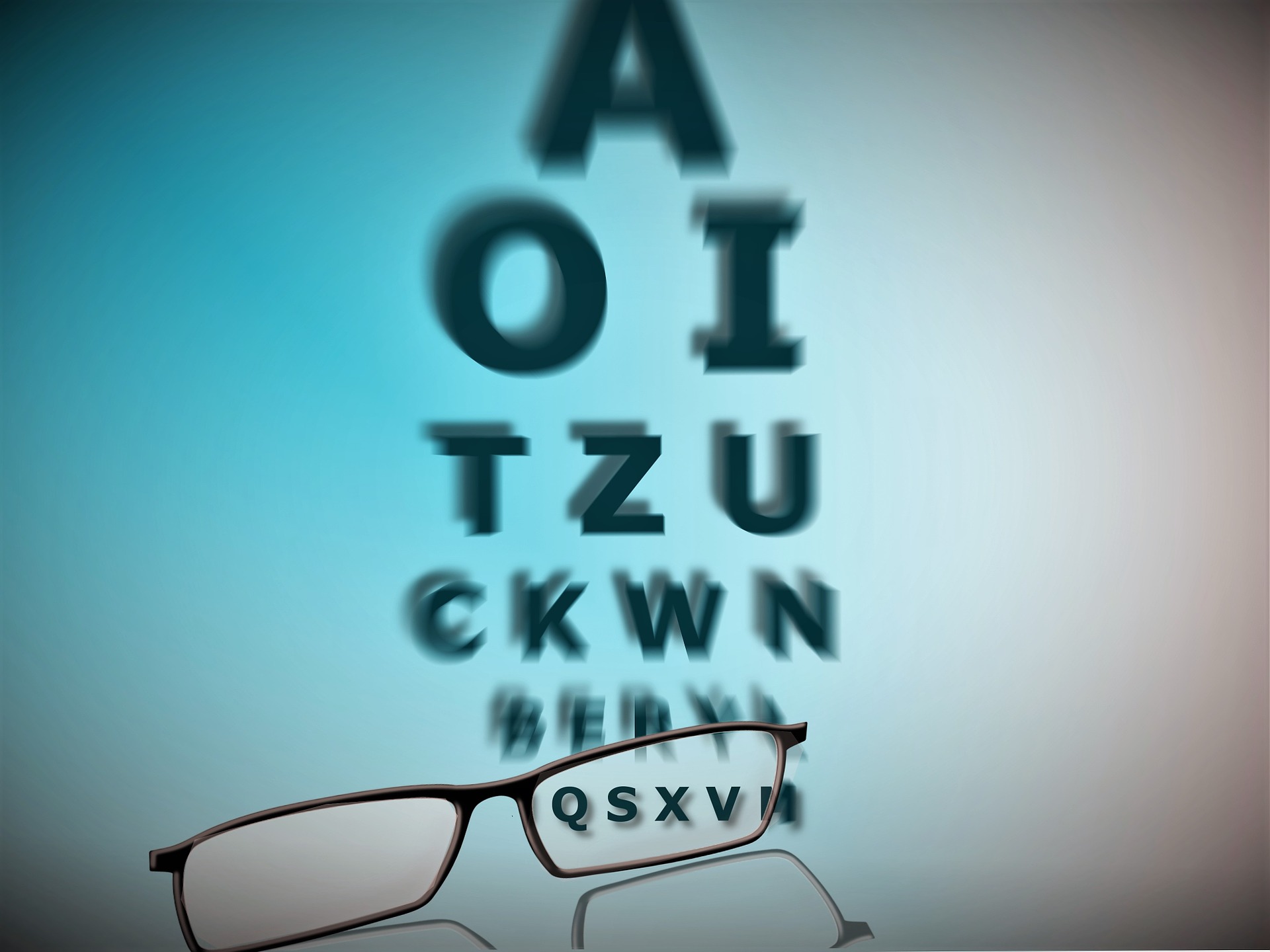 Glasses and test chart